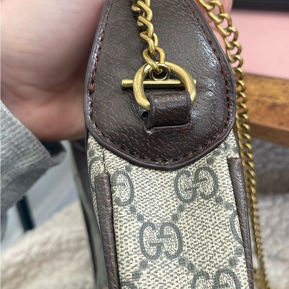 Gucci GG Mini Shoulder Bag in Beige and Brown with Gold Hardware - Picture 8 of 10
